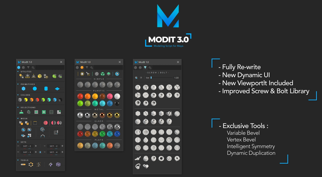 Maya2023! ModIt 3.0建模工具下载！